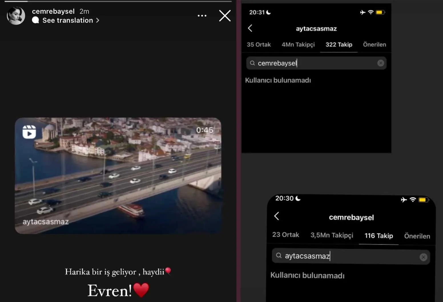 The fact that Cemre Baysel and Aytaç Şaşmaz removed each other from their social media accounts brought news of their separation.