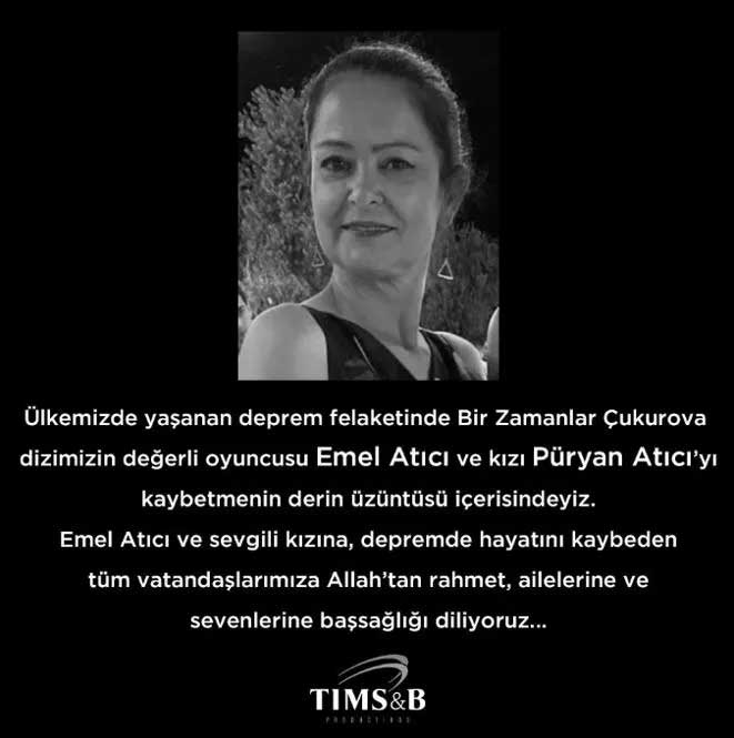 Der Verlust, der das gesamte Team der Fernsehserie Bir Zamanlar Çukurova aufregte! 1 – Bir Zamanlar Çukurova Der Verlust, der das gesamte Team der Fernsehserie Bir Zamanlar Çukurova aufregte! 1 – emel atici puryan atici